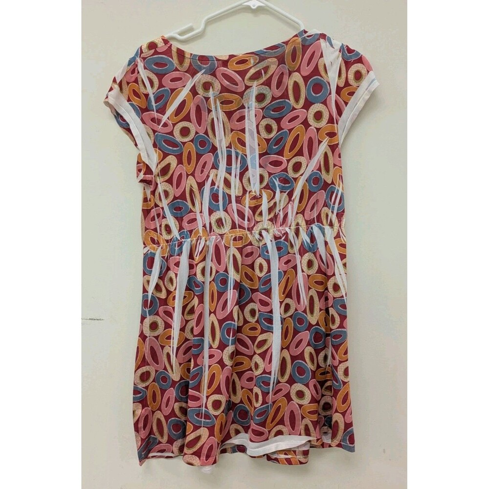 Hessi Red Tunic Top With Circle Patterns Women's … - image 2